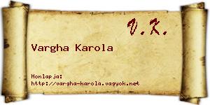 Vargha Karola névjegykártya